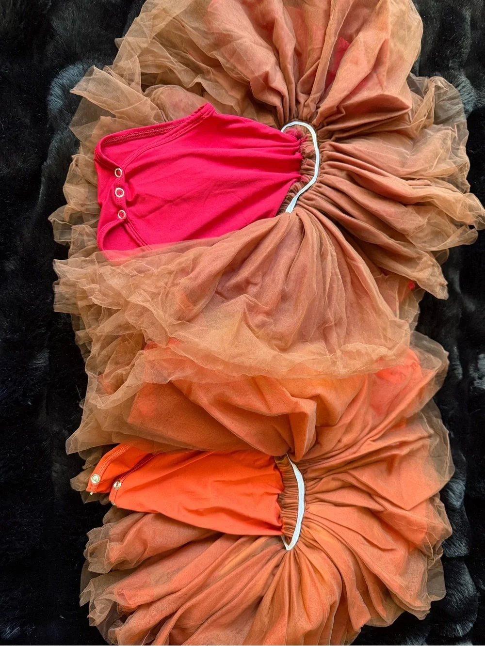 Kids Tulle Thanksgiving Dress with Bow & Chick Applique